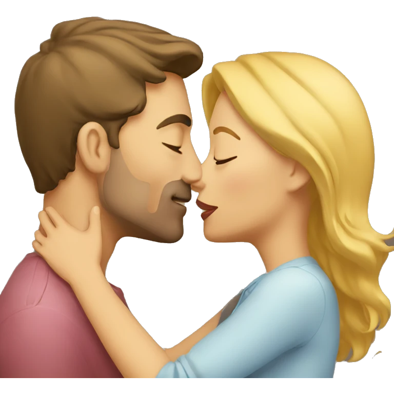Woman kissing a man emoji