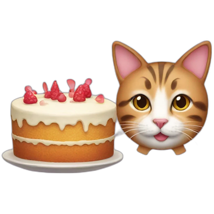 Cat and cake  emoji
