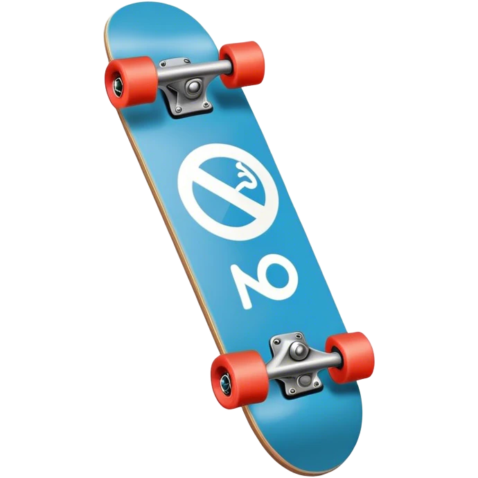 Skateboard with a cancel symbol on top like no smoking  emoji
