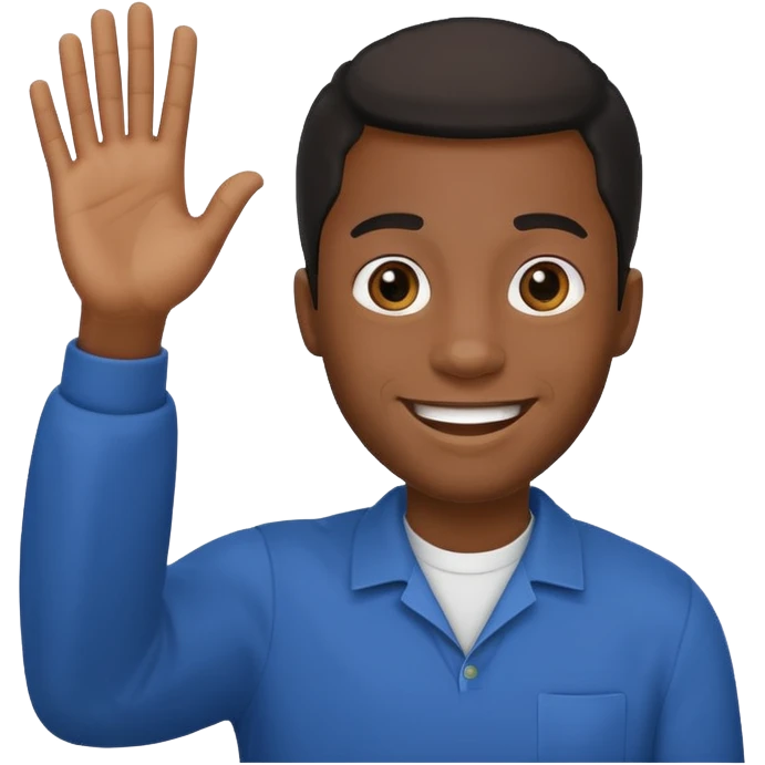 Black man waving  emoji