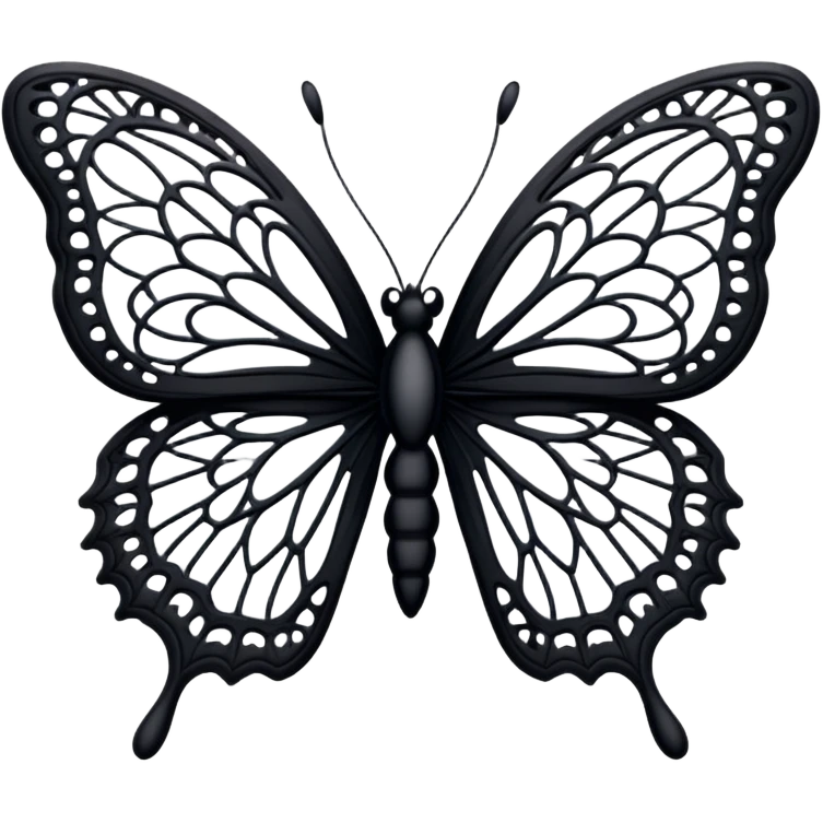 Black lace butterfly emoji