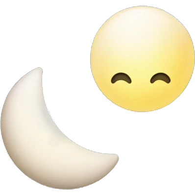 Half moon with clouds emoji