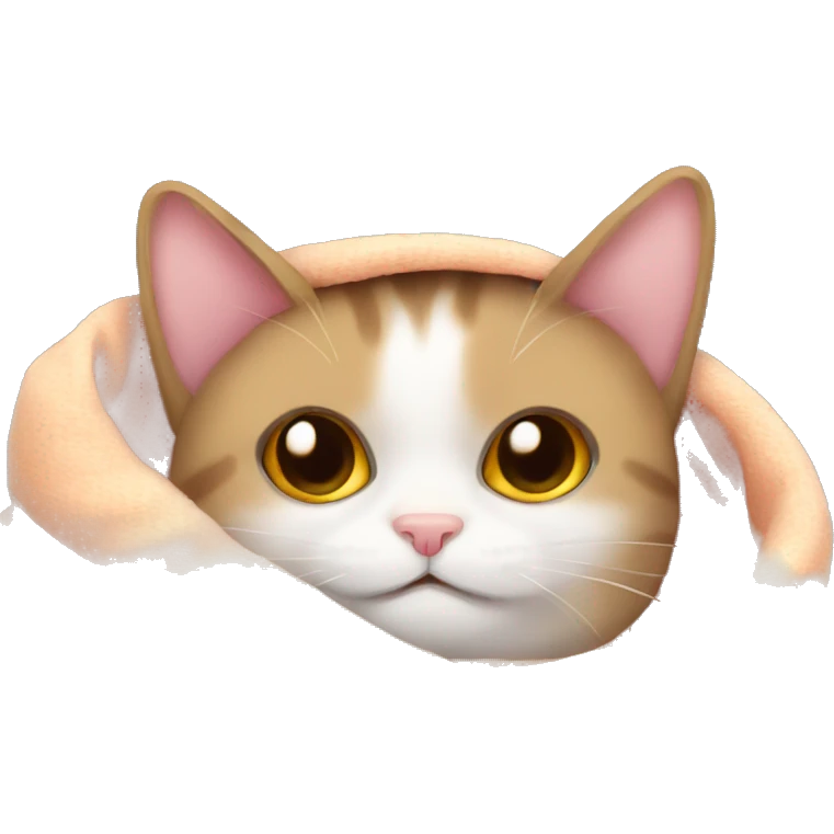 Cat cozy in blanket emoji