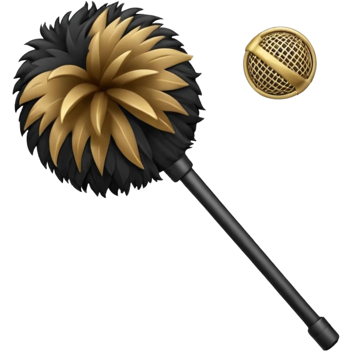 boom fluffy microphone with stick emoji