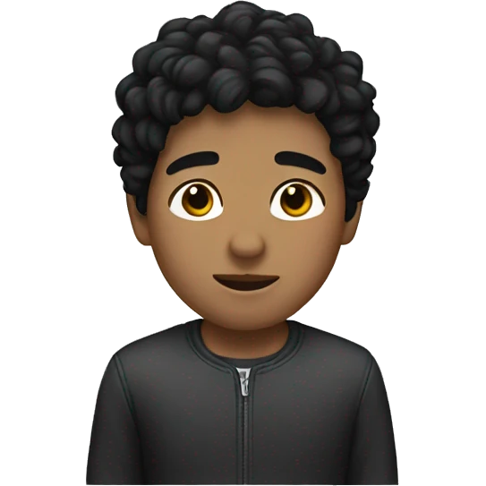 a boy with a black hair emoji