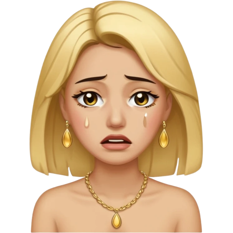 crying woman wearing necklace emoji