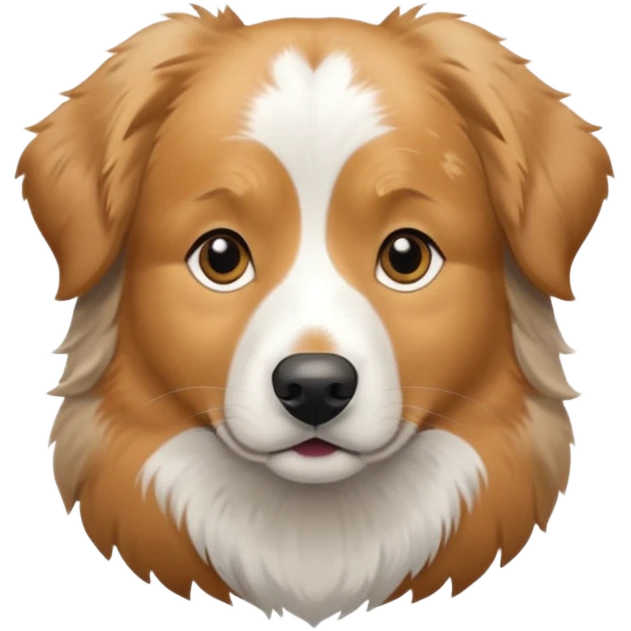 Australian Shepherd golden retriever tan eyebrows  black and speckled grey fur on chest. "No white" emoji