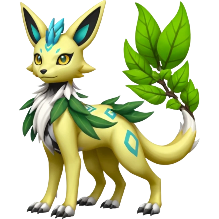  Exotic Ivy Meloetta-Zygarde-Zeraora-Renamon-Protogen-Palkia-hybrid-fusion-Fakémon-creature, full body emoji
