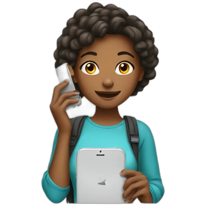 girl with phone emoji
