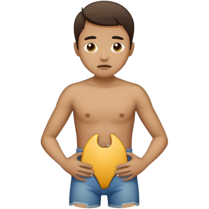 Person holding groin emoji