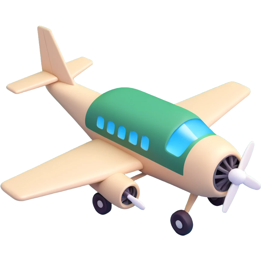 minimalist 3D Telegram logo airplane only, dark green and light beige colors, soft shadows, style like Instagram iOS logo, no background emoji