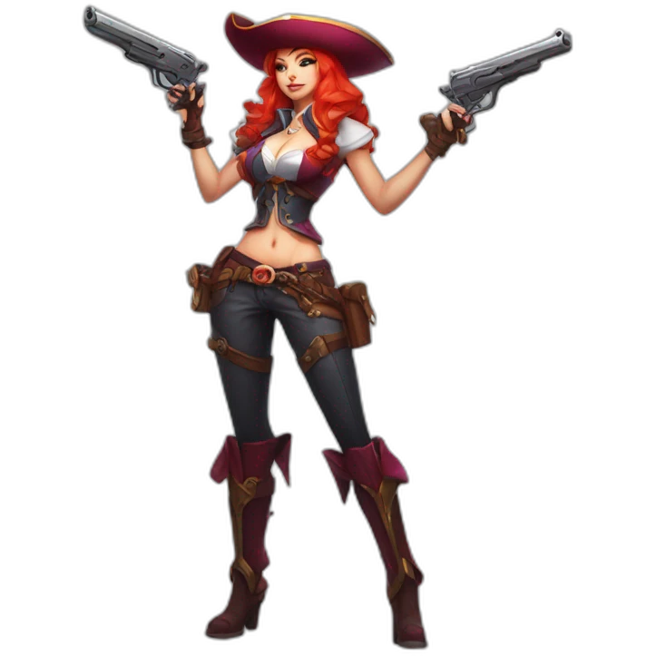 miss fortune with her guns league of legends full body emoji