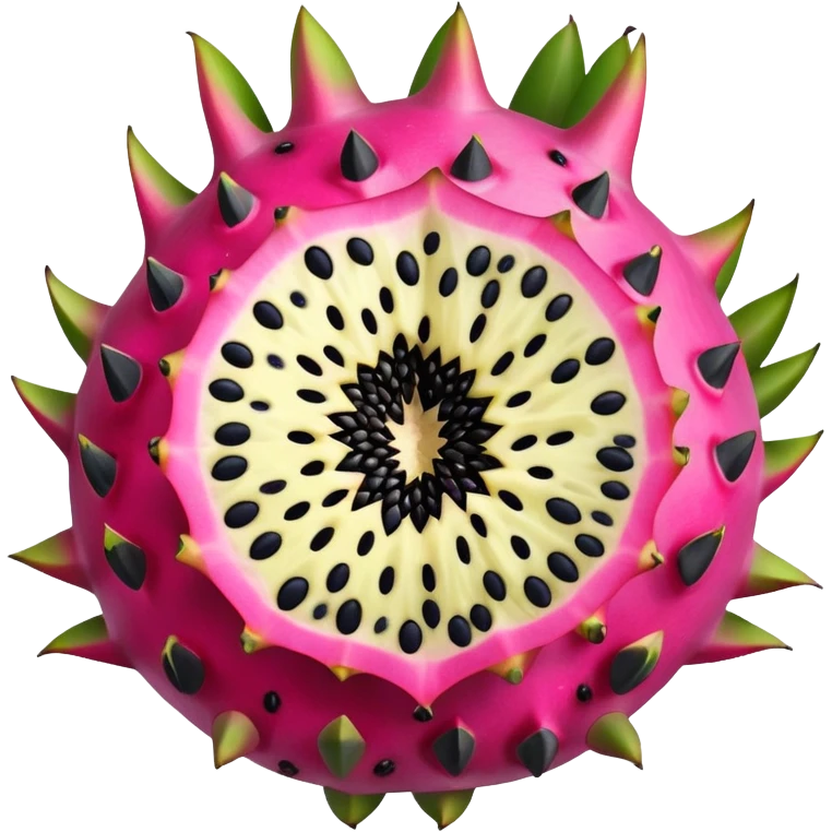 Dragonfruit cut in the meadle emoji