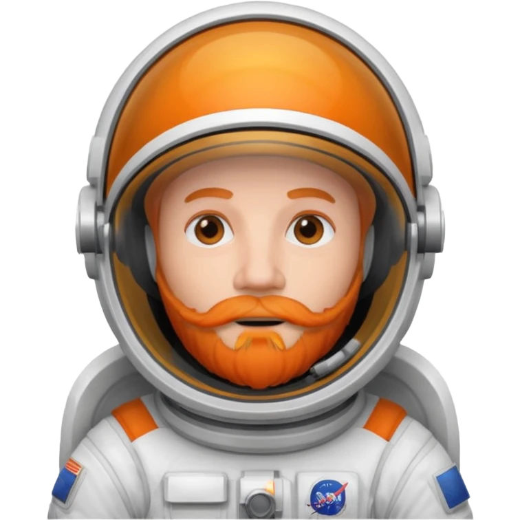 astronaut, white suit and helmet ,with orange beard emoji