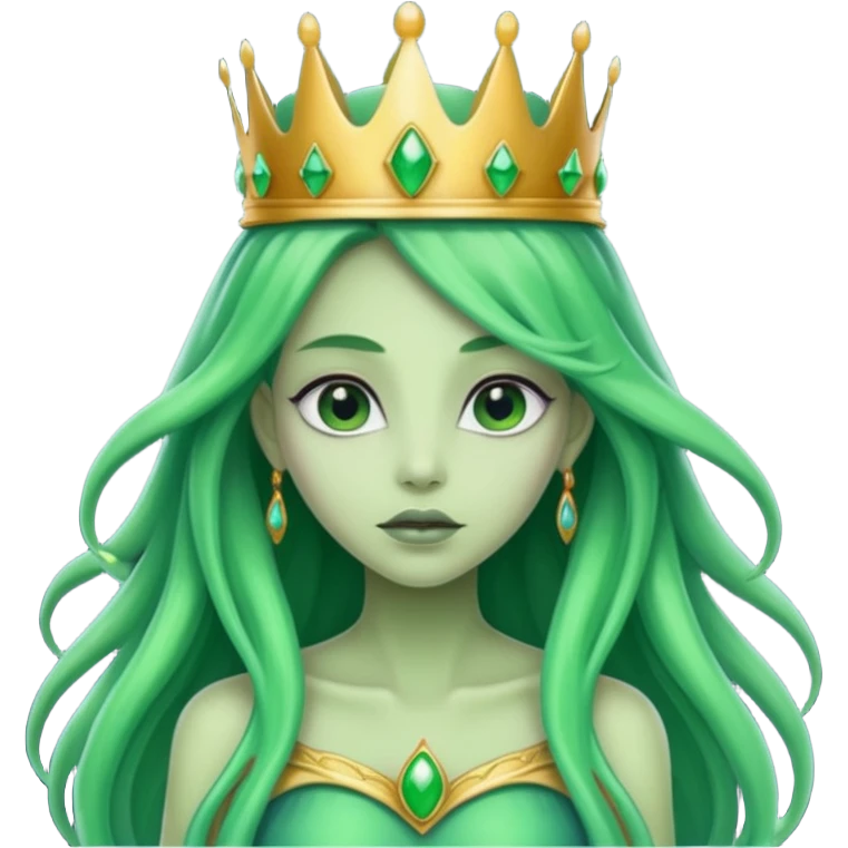 alien princess, crown emoji
