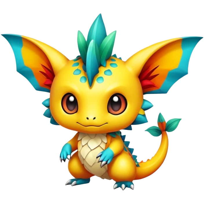 Exotic colorful chibi Fakémon-creature emoji