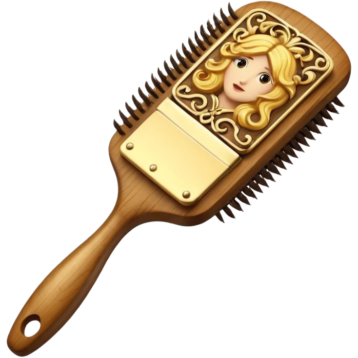golden hair brush emoji