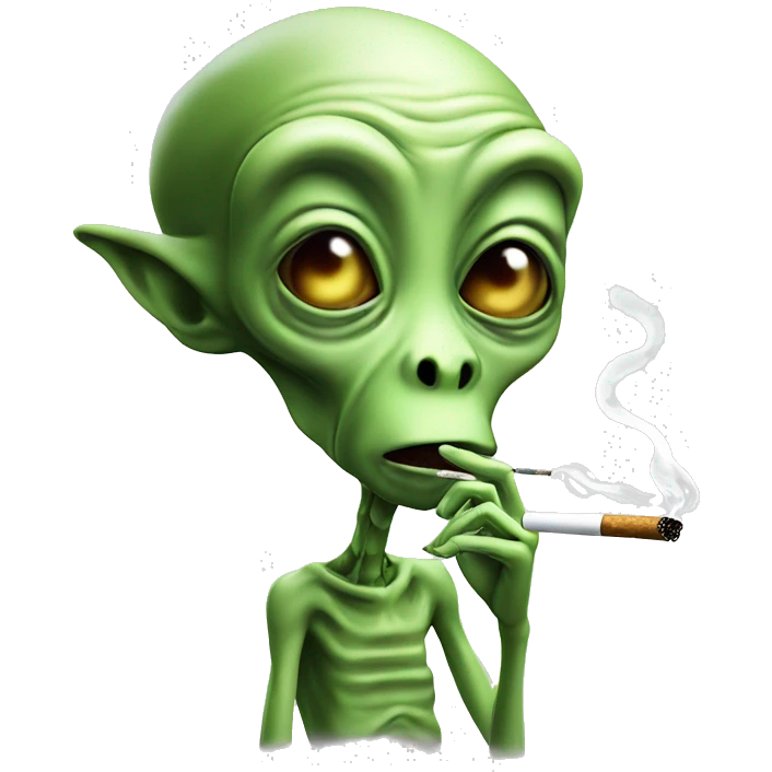 Alien smoking joint￼ emoji