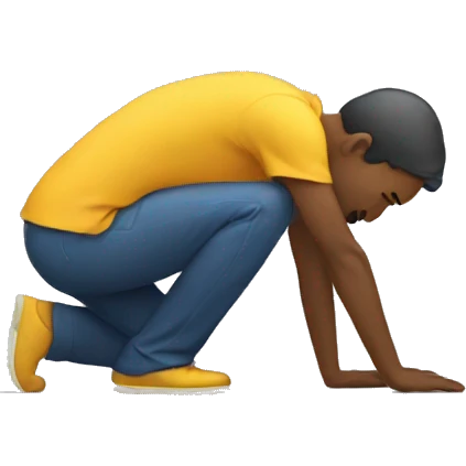 Bowing down on the side emoji