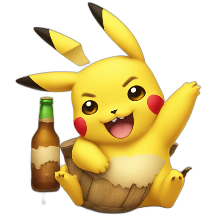 Pikachu drunk emoji