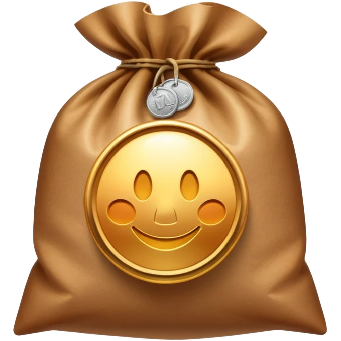 gradient coins inside a brown bag emoji