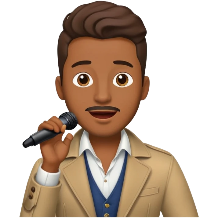Happy Rock Pop Music Male singer in his 30s dressed with trendy style emoji