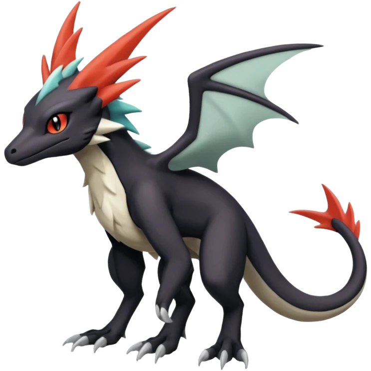 Salandit-Noivern-Mightyena-Silvally-Fakémon-hybrid-creature (full body)  emoji