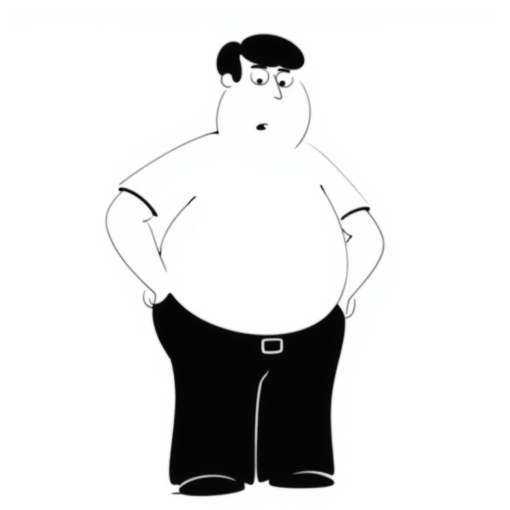 Peter Griffin from Family Guy with a pregnant belly, wearing his signature outfit emoji
