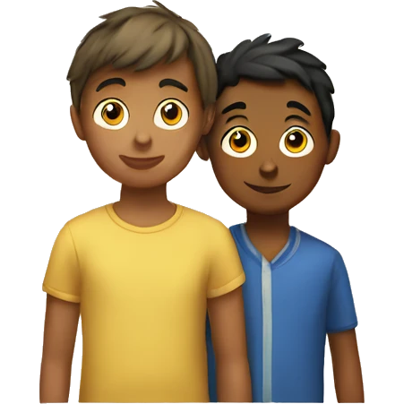 Hen and boy emoji