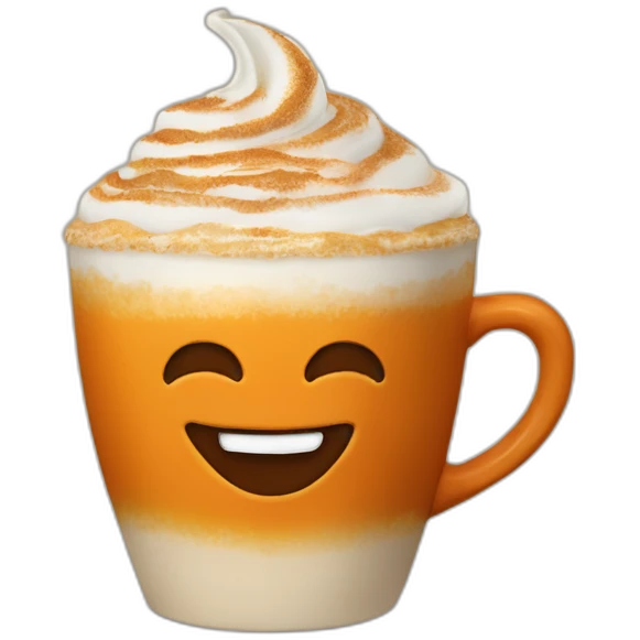 Crazy pumpkin spice latte waving emoji