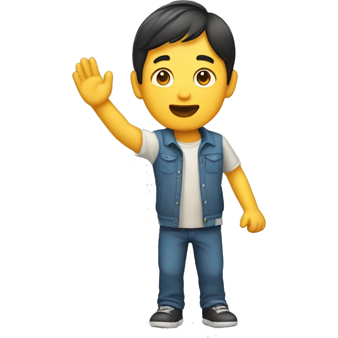 Asian raising hand emoji