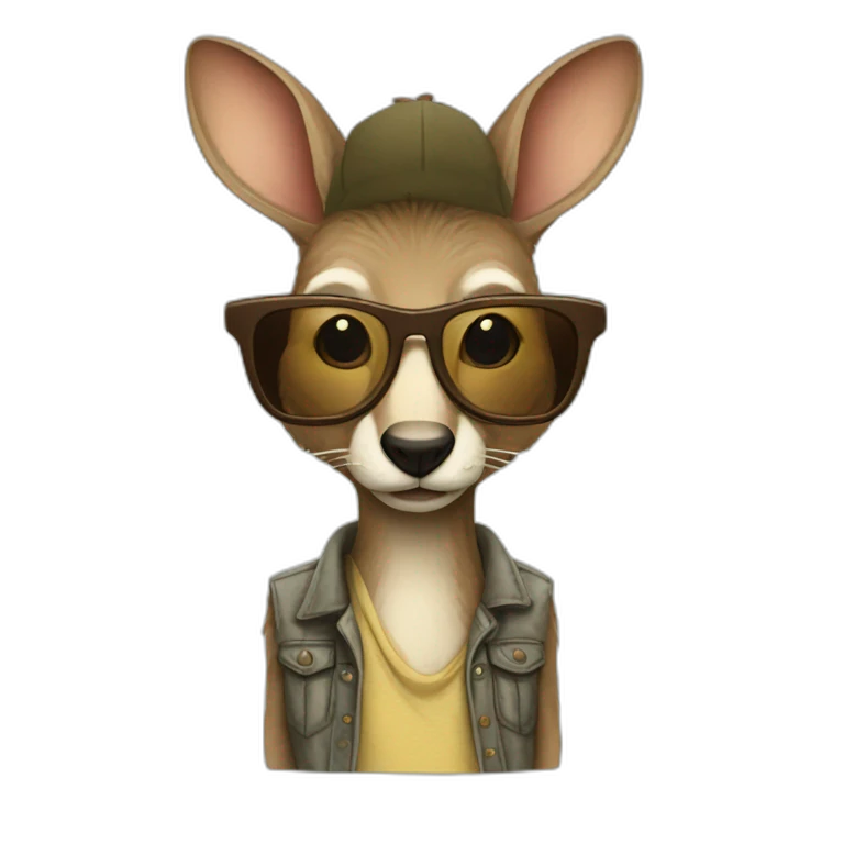 kangourou hipster emoji
