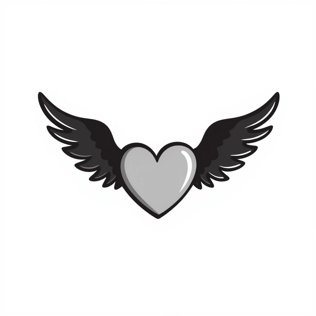 A heart that has wings and is flying emoji