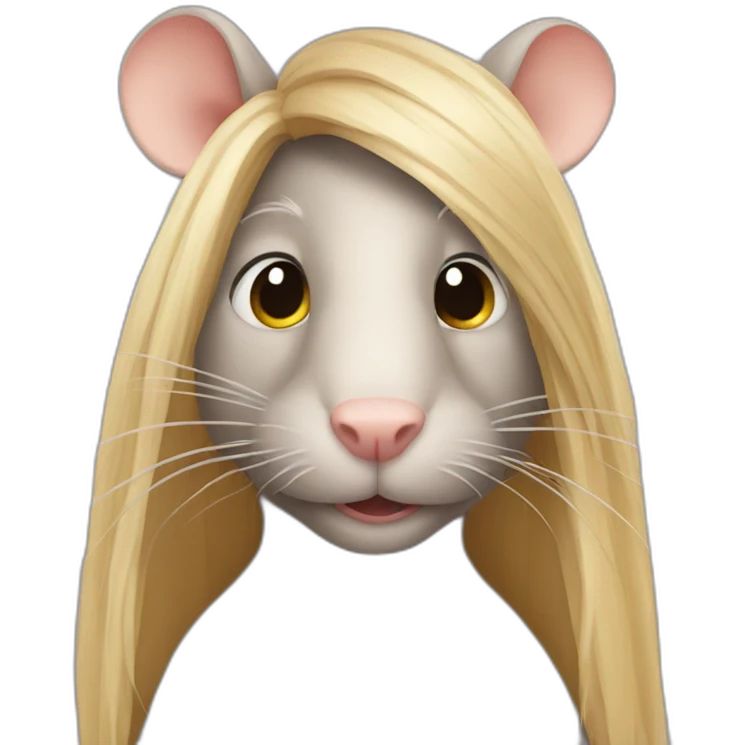 Rat with long blond hair emoji