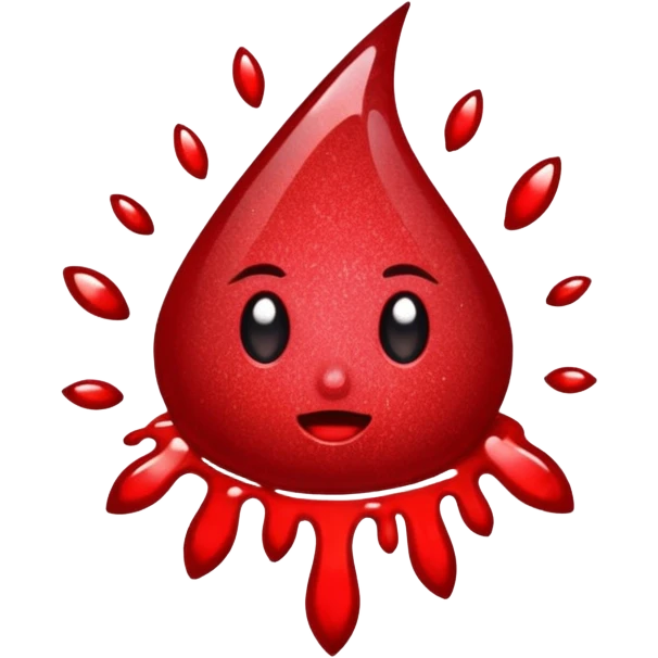 red glitter blood emoji