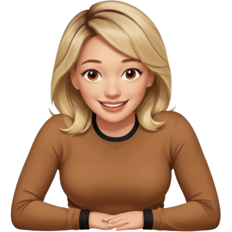 cinematic realistic ultra HD Hilary Duff lies on the floor in black panties and a retro brown pullover emoji