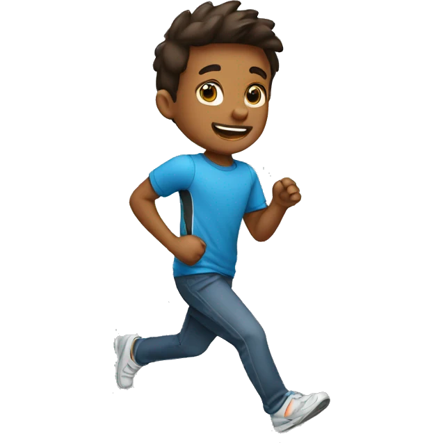 boy run after emoji