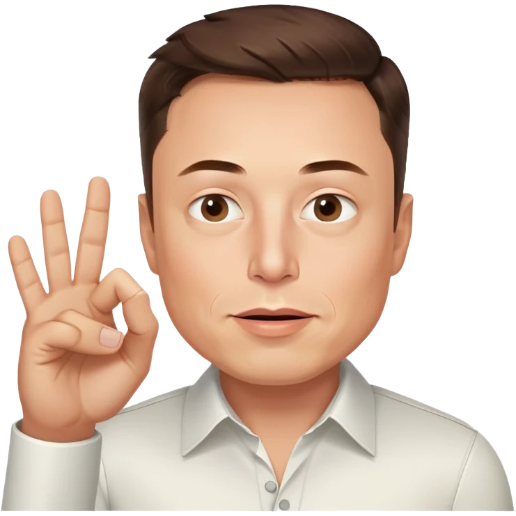Elon musk do 6 with his fingers emoji
