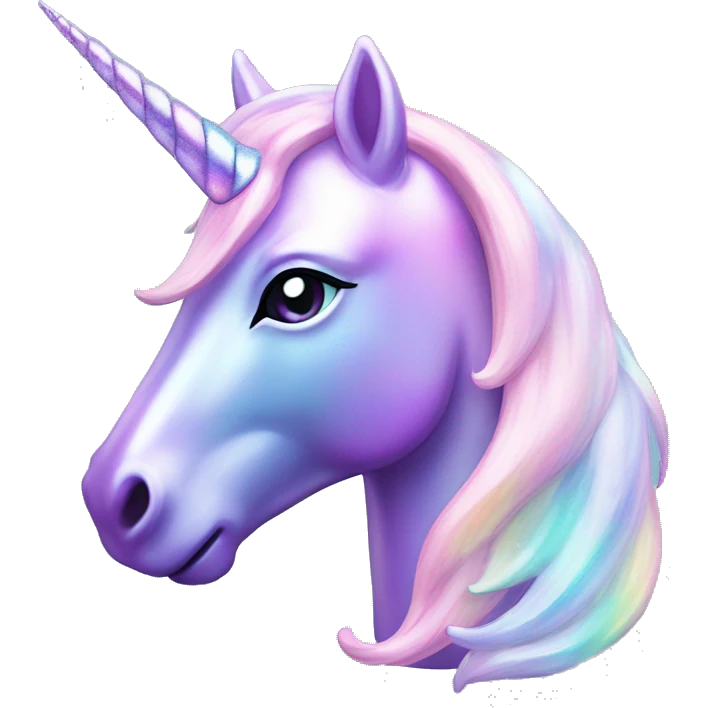 Sparkly glossy Pastel iridescent glass unicorn emoji
