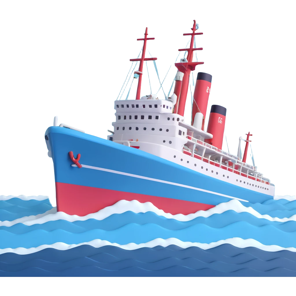 Old Soviet marine geology ship struggling in violent stormy ocean waves emoji