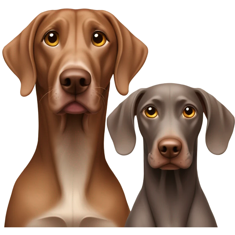 Weimaraner and viszla dogs  emoji