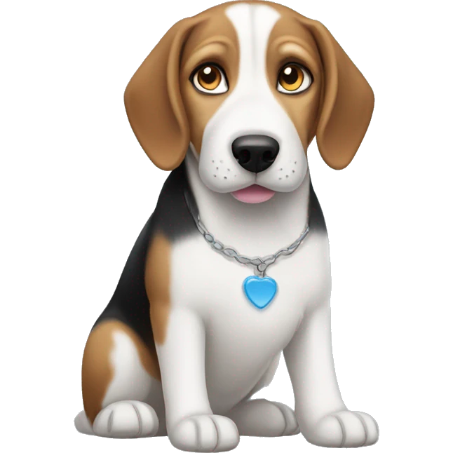Beagle with Husky blue eyes and ear Of husky  emoji