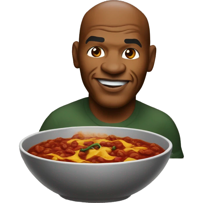 Mike Tyson rating a bowl of Chili emoji