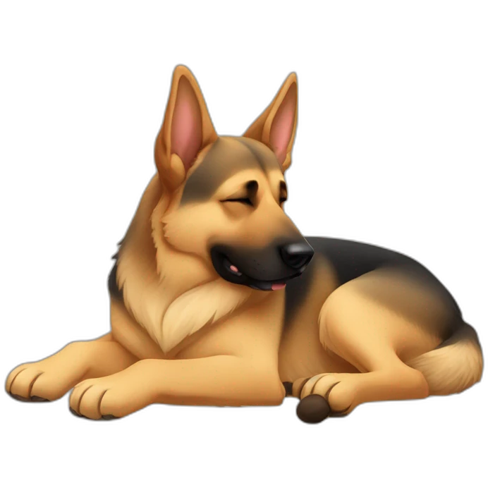 german shepherd sleeping full body emoji