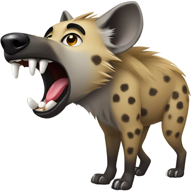 Hyena lick with mouth closed emoji