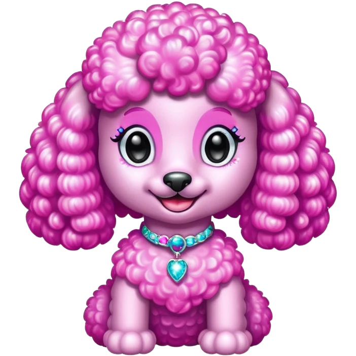 Lisa frank glitter poodle with diamonds very sparkly  emoji