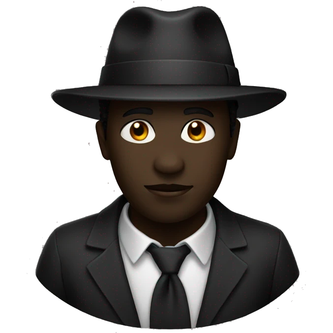 Black figure with hat emoji