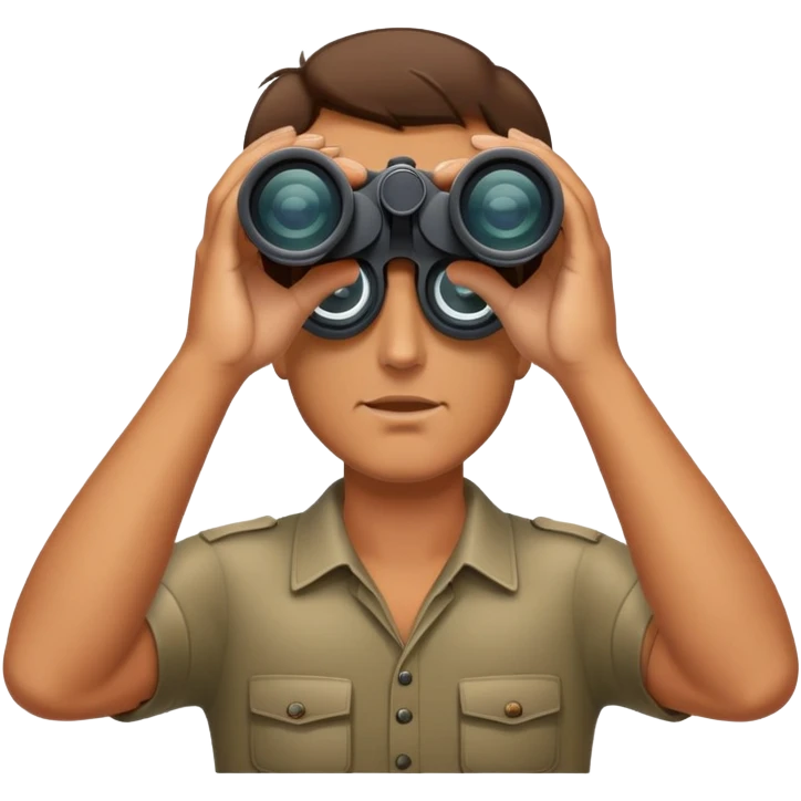 Man looking throug binoculars emoji