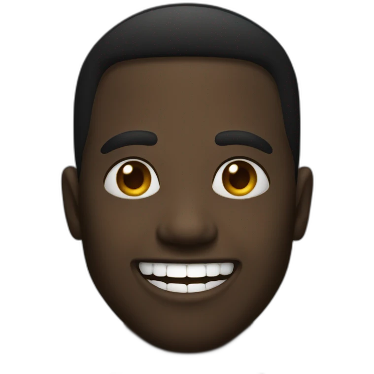 Black-big-face-smile emoji