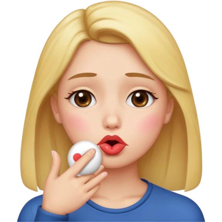 Sad face blowing kiss emoji